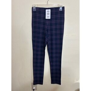 HUE Skimmer Plaid Leggings‎ Pull On Career Casual Pants